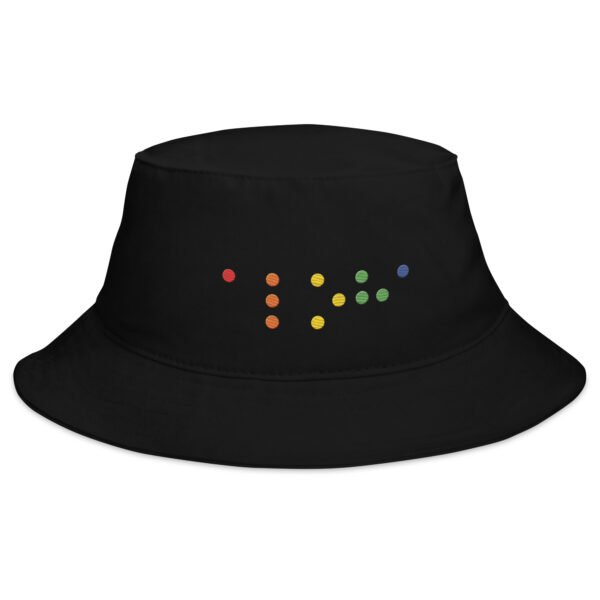 Embroidered Rainbow Aloha Braille Bucket Hat - Image 2