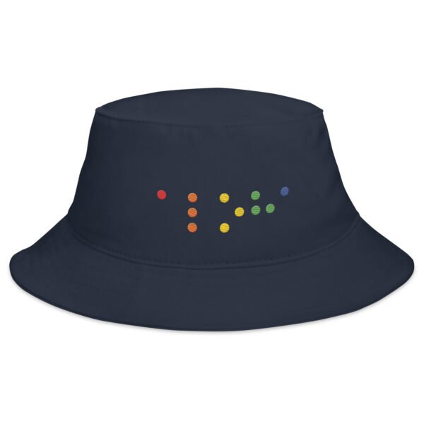 Embroidered Rainbow Aloha Braille Bucket Hat - Image 3