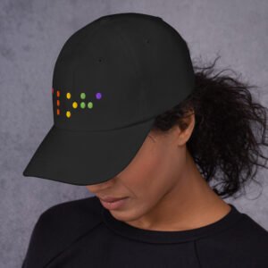 Embroidered Rainbow Aloha Braille Hat